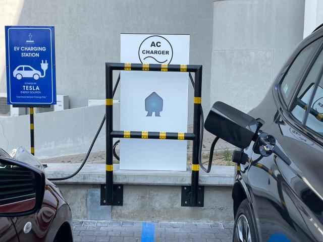 WINDHOEK, 15 September 2025 - Windhoek’s first public electric vehicle charging port. (Picture: Mathilde Kudumo) NAMPA