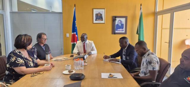 WINDHOEK, 17 SEP 2025 - CEO Sebulon Chicalu of The Namibia Tourism Board (NTB) and the Namibia Public Workers Union (NAPWU representative signing Memorandum of Agreement for wage increaasement. (Photo: contributed) NAMPA