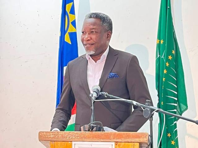 Local Content Policy: Governor of Oshikoto region Sacky Kathindi speaking at the last regional consultation meeting on Local Content Policy.

PHOTO: Max Henrich (NAMPA)