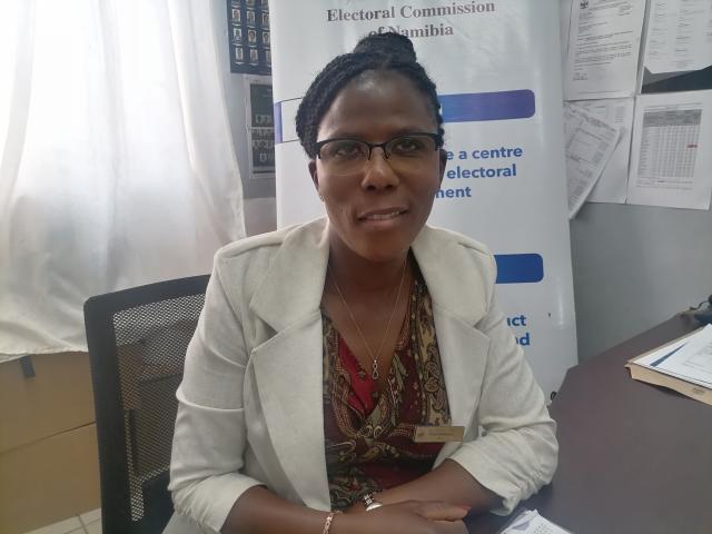 OTJIWARONGO, 22 September 2025 - The Electoral Commission of Namibia (ECN)'s Otjozondjupa Regional Electoral Officer, Victoria Amutenya talks on Monday morning about the ECN online application processes for the potential candidates aspiring to contest in the upcoming regional councils and local authorities elections set for 26 November 2026 countrywide. (Photo by: Mulisa Simiyasa) NAMPA 