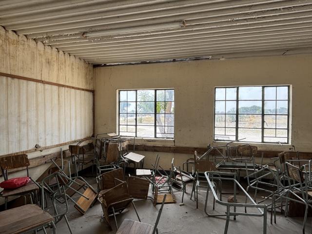 RUNDU, 23 September 2025- One of the classrooms at Gabriel Muhuli Combined School in the Kavango East Region rendered unusable and not safe. (Photo by: Sawi Hausiku) NAMPA 