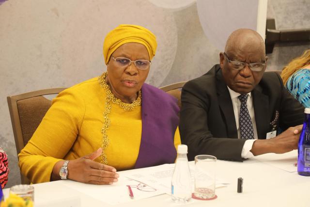 WINDHOEK, 24 September 2025 -  President Netumbo Nandi-Ndaitwah at the Round table Business Breakfast meeting in New York on Wednesday alongside the First Gentlemen  Epaphras Denga Ndaitwah. (Photo by: Contributed) NAMPA