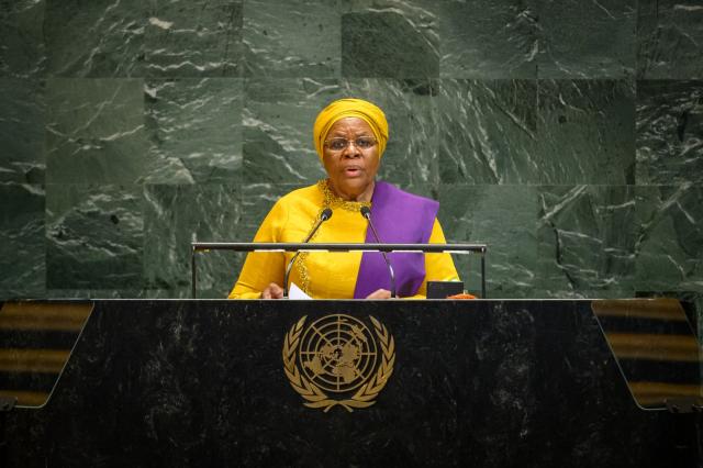 WINDHOEK, 25 SEPTEMBER 2025 - Netumbo Nandi-Ndaitwah speaks at the High Level General Debate of the 80th United Nations General Assembly in New York on Wednesday. (Photo: Contributed) NAMPA