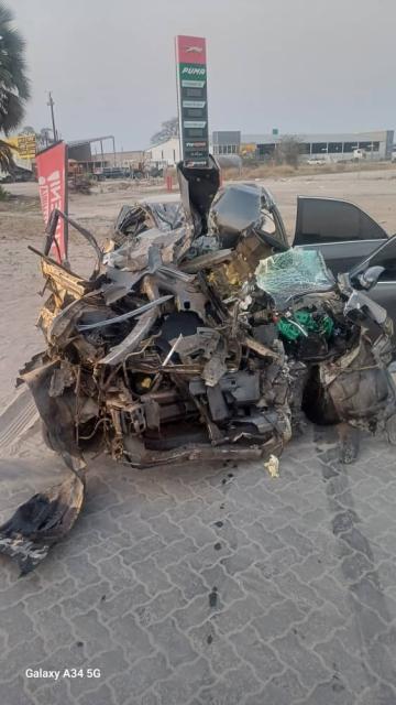 KATIMA MULILO, 25 September 2025 - The wreck of the Toyota Camry that claimed the life of 54-year old Katima Mulilo resident on Wednesday night.
(Photo: Contributed) NAMPA
