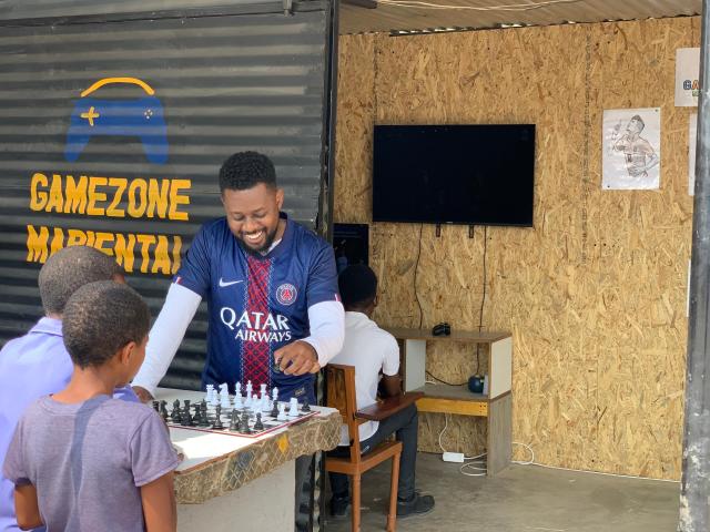 MARIENTAL, 25 September 2025(NAMPA)-Mariental local Teacher, David  Mbarandongo opens game centre in Aimablaagte so children in the informal settlements can have a nearby place to play video games and other educational board games.
(Photo:Charmaine Boois) NAMPA 