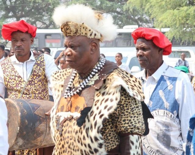 CHINCHIMANI, 28 September 2025 - Chief Litunga George Simasiku Mamili VII of the Mafwe Traditional Authority makes his way into the arena for the celebration of the Lusata Cultural Festival 2025 at the Mafwe Traditional Headquarters of Chinchimani on Sunday 2025.
(Photo: Contributed) NAMPA