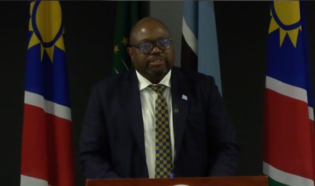 WINDHOEK, 09 October 2025 - Minister of International Relations of Botswana, Phenyo Butale at the BNC in Windhoek. (Photo: Ali Negumbo) Nampa