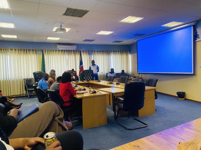 Campaign: Officials from various government entities being briefed on the decentralisation information and awareness campaign.

PHOTO: Max Henrich (NAMPA).