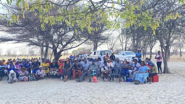 Protect: Parents from Indongo Ya Kelu village being urged to protect their children from cunning individuals during an information sharing session.

PHOTO: Max Henrich (NAMPA)