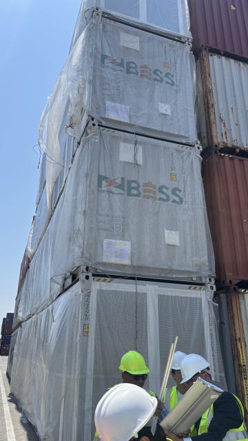 WALVIS BAY, 14 October 2025 - The first shipment of containers for the Omburu battery energy storage at Walvis Bay. (Photo by: Isabel Bento) NAMPA