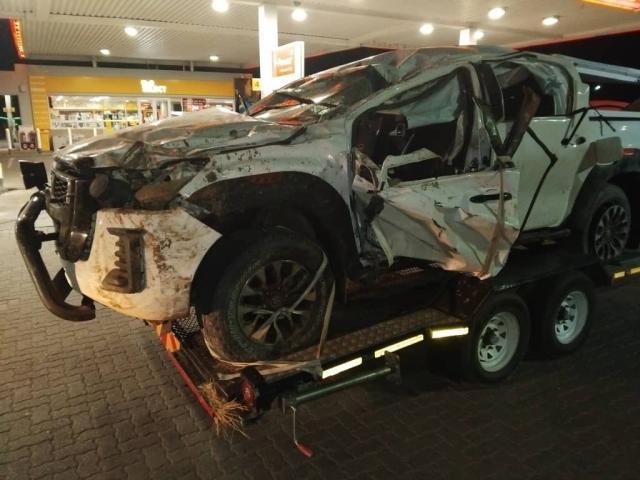 OTJIWARONGO, 16 October 2025 - The vehicle which was involved in an accident Thursday night on Otjiwarongo-Okahandja B1 road. (Photo contributed) NAMPA 