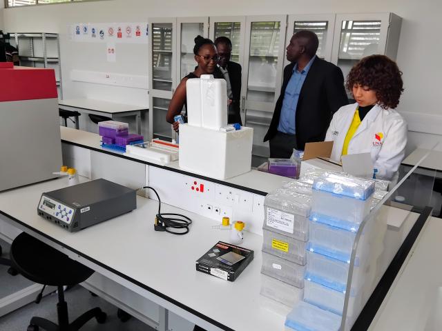 KATIMA MULILO, 20 October 2025 – A glimpse of some of the new molecular laboratory equipment that were donated and facilitated by UNAM’s Centre for Research Services. The equipment valued at N. dollar 250 000 includes thermal cycler polymerase chain reaction (PCR), power pack, gel electrophoresis tank, UV transilluminators, heating block, centrifuge and other reagents among others inside the lab at Katima Mulilo.

(Photo: Michael Mutonga Liswaniso) NAMPA
