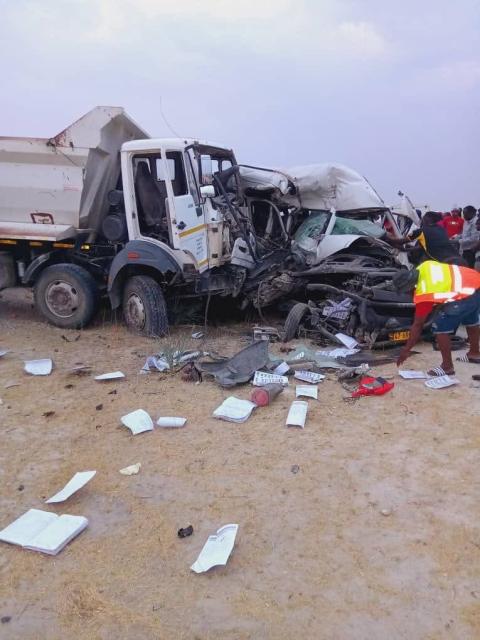 ONIIMBWELE, 20 October 2025- The fatal head on collision that occurred at Oniimbwele village at the Ondangwa- Omuthiya main road in Oshikoto region.

(Photo: contributed) NAMPA