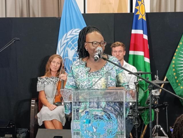 Windhoek - Minister of International Relations and Trade, Selma Ashipala-Musavyi at the UN 80th anniversary.(Photo: Negumbo Ali) NAMPA 