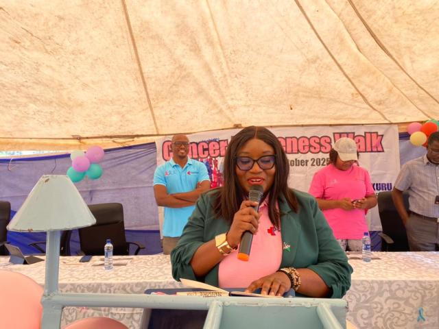 NKURENKURU, 25 October 2025- Nkurenkuru Private Hospital makes history with its first-ever Cancer Awareness Campaign in Kavango West region on Friday, with Doctor Linda Nangombe, a Gynecologist, leading community education on early detection under the theme "Every story is unique, Every journey matters."
(photo: Lylie Joel)
NAMPA