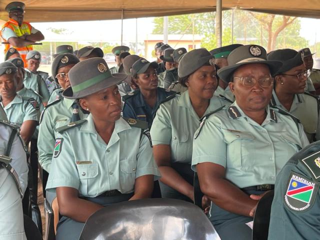 MARIENTAL, 30 October 2025 - Minister of Home Affairs, Immigration, Safety and Security, Lucia Iipumbu, on Thursday visited the Hardap Correctional Facility to reaffirm the ministry’s ongoing support to grieving staff who lost their colleagues in a fatal crash outside Mariental two months ago (Photo by: Charmaine Boois) NAMPA