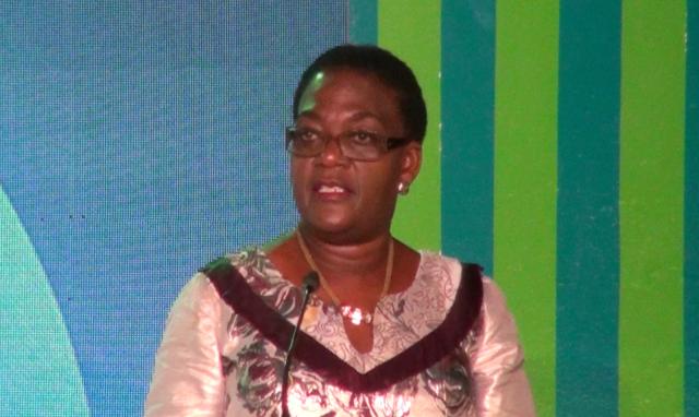 WINDHOEK, 05 November 2025 - Head of Upstream Petroleum Unit, President's office, Kornelia Shilunga delivers a speech on the presidents behalf at the Namibia Energy Connect forum. (Photo: Ali Negumbo)NAMPA