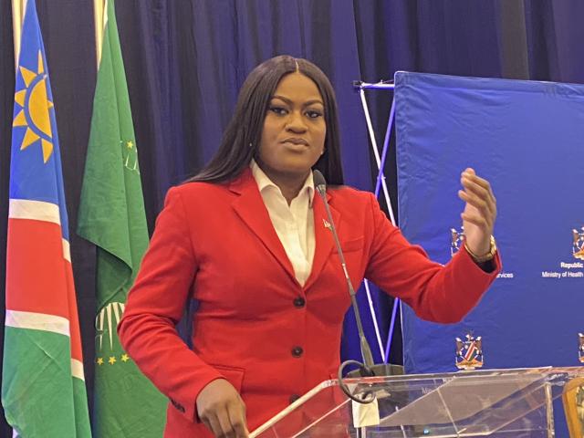 WINDHOEK, 07 November 2025 - The Minister of Health and Social Services, Dr Esperance Luvindao speaks during the official handover of delegated functions to Regional Councils in Windhoek. (Photo: Edward Tenete) NAMPA