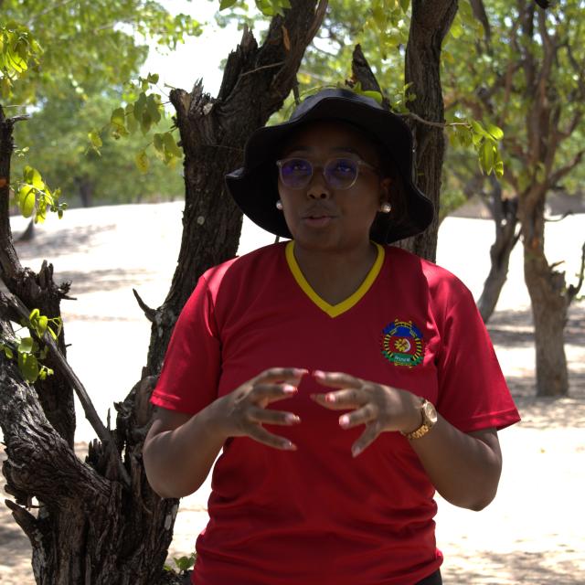 OUTAPI, 08 November 2025 - ICT Minister Emma Theofelus during her engagement with Olupaka community (Photo: Andreas Thomas) NAMPA
