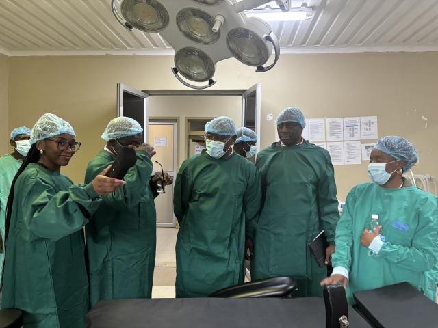 RUNDU, 12 November 2025 - Officials from International University of Management together with the Health officials from the Rundu State Hospital tour the hospital facility. (Photo by: Sawi Hausiku) NAMPA 