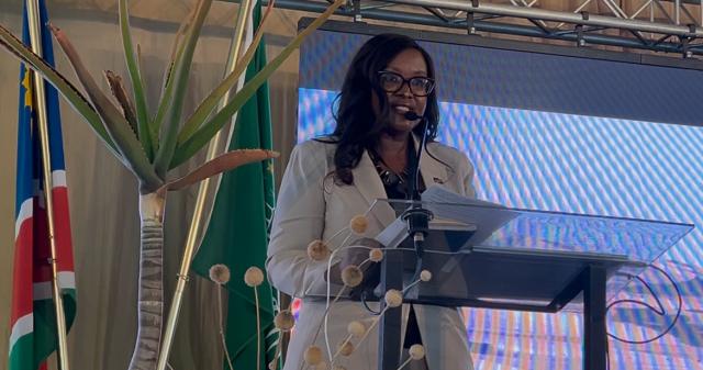 WINDHOEK, 13 November 2025- Deputy Executive Director of the Ministry of Environment, Forestry and Tourism, Seimy Christoph-Shidute at the official opening of the Travel Namibia Festival. (Photo by: Justina Shuumbwa) NAMPA