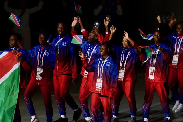 TOKYO, 15 November 2025 - Namibian athletes with hearing imparment parading the national flag during the opening ceremony of the 25th edition of the Deaflympics Summer Games at the Tokyo Metropolitan Gymnasium in Tokyo, Japan. (Photo by: Hesron Kapanga) NAMPA