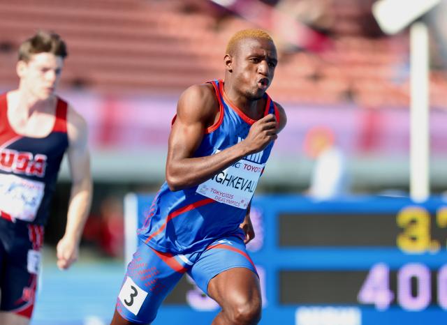 TOKYO, 18 November 2025 - Namibian sprinter with a hearing impairment Elifas Nghikevali while in action at the Komazawa Olympic Park General Sports Ground Athletic Field in Tokyo, Japan during the 400m heats at the 2025 Deaflympic Games. (Photo by: Hesron Kapanga) NAMPA