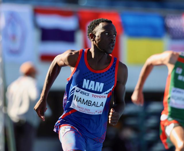 TOKYO, 17 November 2025 - Namibian sprinter with a hearing impairment Nghihupwamunhu Tomas Nambala pictured at the Komazawa Olympic Park General Sports Ground Athletic Field in Tokyo, Japan during the 400m heats at the 2025 Deaflympic Games. (Photo by: Hesron Kapanga) NAMPA