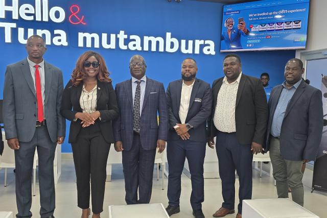 DIVUNDU,18 November 2025- Official delegates and the Minister of Information and Communications Technology (MICT), Emma Theofelus, at the official opening of the MTC mobile home in Divundu on Monday. (Photo: Contributed) 