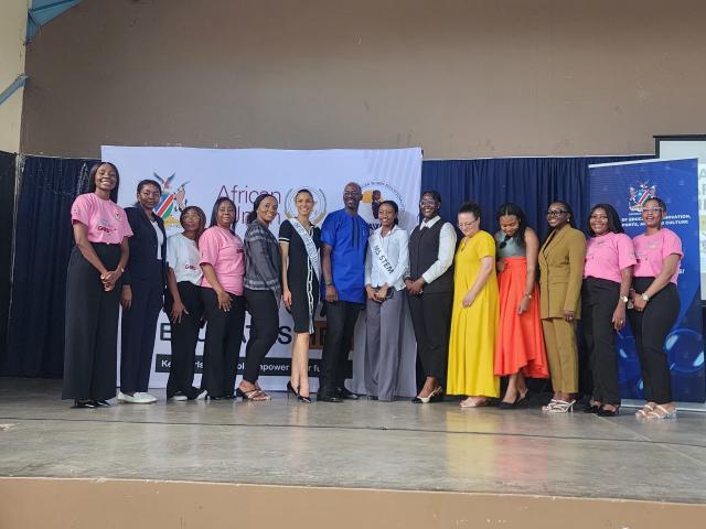 WINDHOEK, 18 NOVEMBER 2025 - Attendees of the Africa Educates Her Campaign Launch pose for photo. (Photo by: Molly Weyulu) NAMPA 