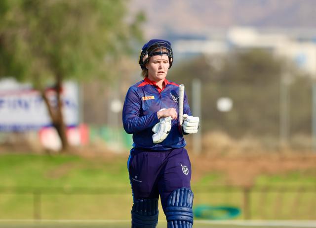 WINDHOEK, 02 September 2025 - Namibia's women cricket team captain Sune Wittmann while walking out of the field after being bowled out  against Zimbabwe at the Namibia Cricket Ground in Windhoek during the ICC T20I  ICC Women's Emerging Nations Trophy qualifiers in Windhoek. (Photo by: Hesron Kapanga) NAMPA