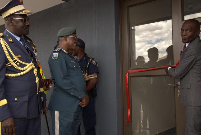 WINDHOEK, 20 November 2025 - Minister of Works and Transport Veiko Nekundi, on Thursday, officially launched the Okapuka Road Traffic Checkpoint, as well as the festive season road safety campaign, in collaboration with various stakeholders from the security clusters and the National Road Council. (Photo by: Uakutura Kambaekua) NAMPA.