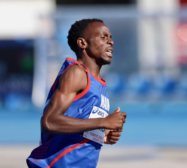 TOKYO, 22 November 2025 – Namibia’s 800-metre sprinter, Nghihupwamunhu Nambala while in action during the 800m semi-final heat at the Deaflympic Games in at the Tokyo Metropolitan Komazawa Stadium in Japan. (Photo by: Hesron Kapanga) NAMPA