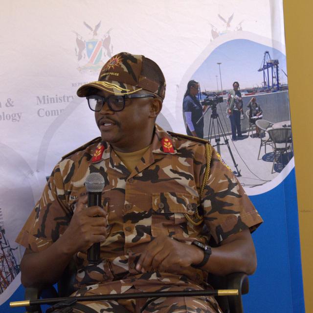 WINDHOEK, 24 NOV (NAMPA) - Oshana Police Regional Commander Commissioner Naftal Lungameni Sakaria say the law enforcement is ready to ensure peace and security during the elections (Photo: Andreas Thomas) NAMPA
