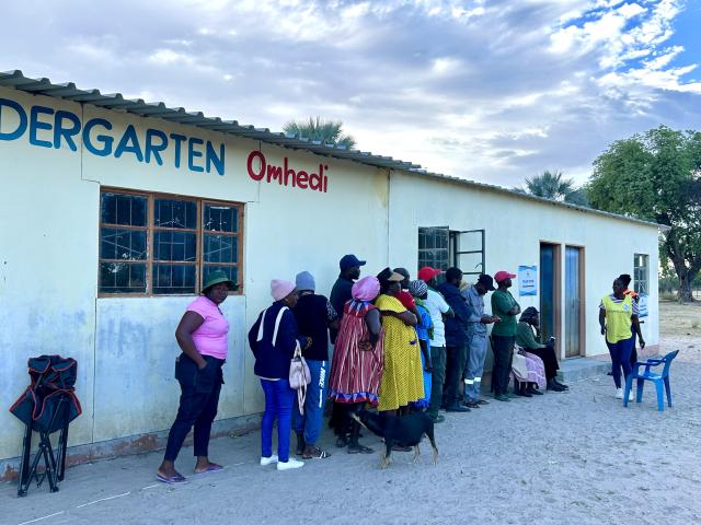 OMHEDI, 26 November- Voting at Omhedi palace polling station. (Photo by Eba Kandovazu). NAMPA