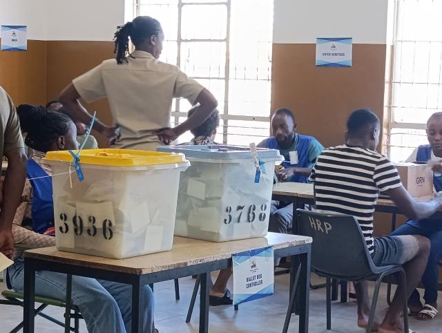 Windhoek, 26 November 2025 - Regional Councils and Local Authorities elections ballot boxes are filling up at a Windhoek polling station. (Photo by: Ali Negumbo)NAMPA