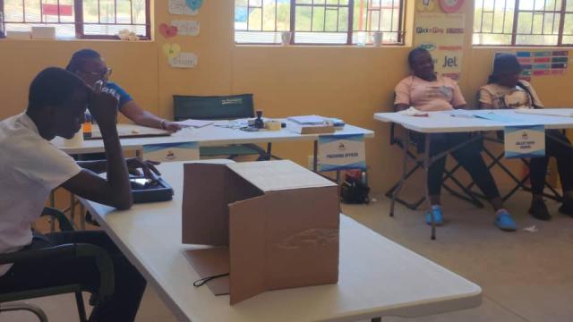 WINDHOEK, 26 NOVEMBER 2025 - An empty polling station in the Mix settlement in Windhoek rural constituency during the regional council and local authority elections in Windhoek (Photo: Esther Gabriel) NAMPA.
