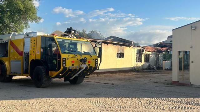 RUNDU, 27 November 2025- The Rundu Magistrate’s Court Administration block which caught fire on Thursday. (Photo by: Sawi Hausiku) NAMPA 