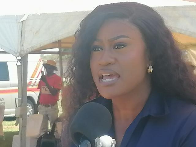 OTJIWARONGO, 01 December 2025 - The Minister of Health and Social Services, Dr Esperance Luvindao, speaks at the 2025 commemoration of World Aids Day at Otjiwarongo on Monday. (Photo by: Mulisa Simiyasa) NAMPA 