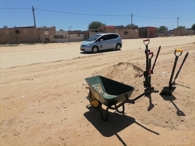 OTJIWARONGO, 02 December 2025 - Ground-breaking for the construction of a new tarred road to Ombili informal settlement and other development projects at Otjiwarongo by government through the Ministry of Urban and Rural Development. Deputy Minister, Evelyn Nawases-Tayele officiated at the event on Tuesday. (Photo by: Mulisa Simiyasa) NAMPA 