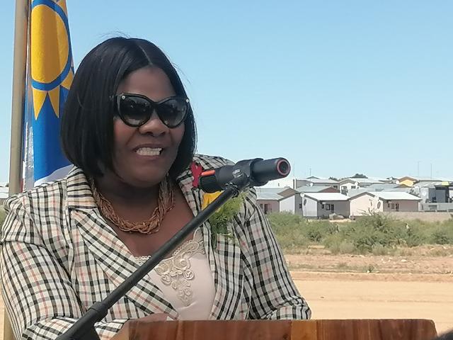 OTJIWARONGO, 02 December 2025 - Ground-breaking for the construction of a new tarred road to Ombili informal settlement and other development projects at Otjiwarongo by government through the Ministry of Urban and Rural Development. Deputy Minister, Evelyn Nawases-Tayele officiated at the event on Tuesday. (Photo by: Mulisa Simiyasa) NAMPA 