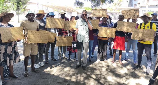 WINDHOEK, 02 December 2025 - Members of the Association of Dependants of Veterans Namibia (AODVN) gathered at the offices of the Minister of Defence and Veterans Affairs, calling for a response to their long-awaited petition on the amendments to veterans’ legislation for dependants of both living and deceased veterans. (Photo by: Hesron Kapanga) NAMPA