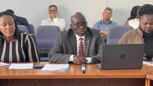 SWAKOPMUND, 08 December 2025 - (middle) Chairperson of the Parliamentary Standing Committee on Economy and Industry, Public Administration and Planning Sebastian Karupu lead the delegation on a week-long visit to the Erongo region on an oversight mission to capital projects. (Photo by: Isabel Bento) NAMPA