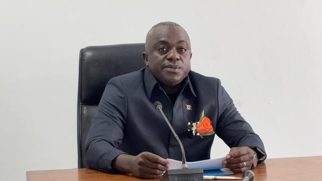 SWAKOPMUND, 12 Decemeber 2025 - Newly elected Erongo Regional Council Chairperson and councillor of the Karibib Constituency Lazarus Kanelombe during his maiden media conference. (Photo by: Isabel Bento) NAMPA