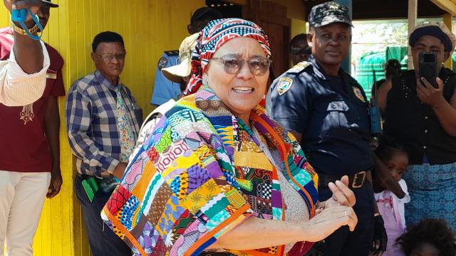 OUTJO, 16 December 2025- Vice president Lucia Witbooi made a familiarisation visit to the informal settlement Soweto, Outjo, in the Kunene region on Tuesday. (Photo: Dalene Kooper) NAMPA 