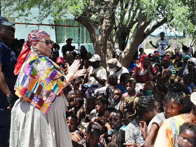 OUTJO, 16 December 2025- Vice President  Lucia Witbooi visited the informal settlement in Outjo, Kunene Region to assess the living conditions of the marginalised, Hai//om community in Outjo. (Photo: Dalene Kooper) NAMPA 