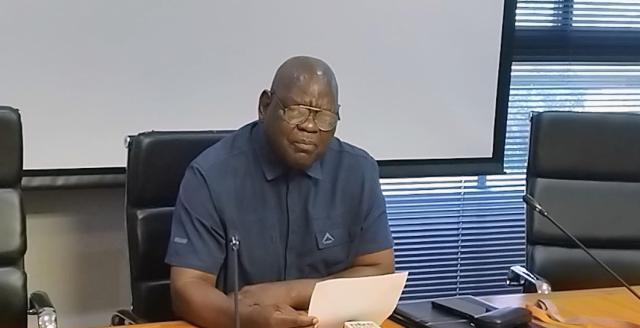 KATIMA MULILO, 07 January 2026 - Kabbe North Constituency Councillor and Chairperson of the Zambezi Regional Council Management Committee, Bernard Sisamu making the announcement on the suspension of the Chief Regional Officer, Regina Ndopu - Lubinda on Wednesday afternoon.

(Photo: Michael Mutonga Liswaniso) NAMPA
