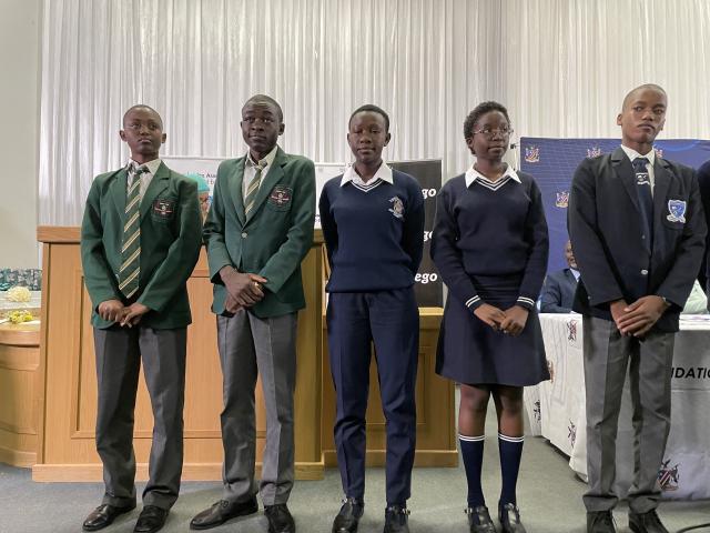 WINDHOEK, 13 January 2026 - Top 5 best performing learners in the NSSCO. (Photo by: Mathilde Kudumo) NAMPA