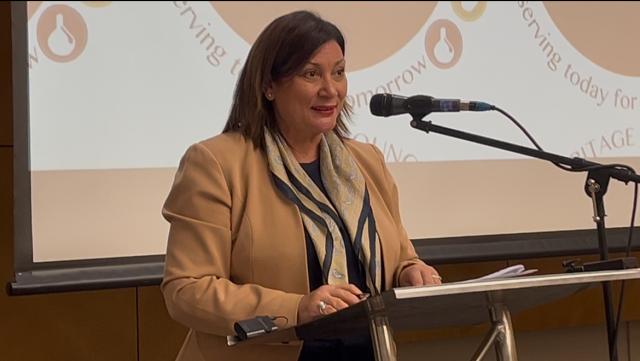 WINDHOEK, 15 January 2026 -  Minister of Education, Innovation, Youth, Sport, Arts and Culture , Sanet Steenkamp at the stakeholder engagement of Brandberg National Monument Area World Heritage Listing. (Photo by: Justina Shuumbwa) NAMPA 