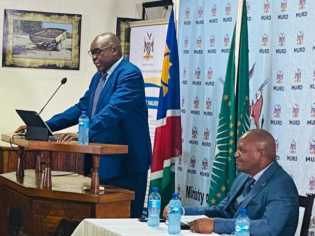 RUNDU, 19 January 2026- Urban and Rural Development Minister James Sankwasa speaking during an induction workshop for regional council and local authority councilors at Rundu in the Kavango West region on Monday. (Photo by: Sawi Hausiku)NAMPA 